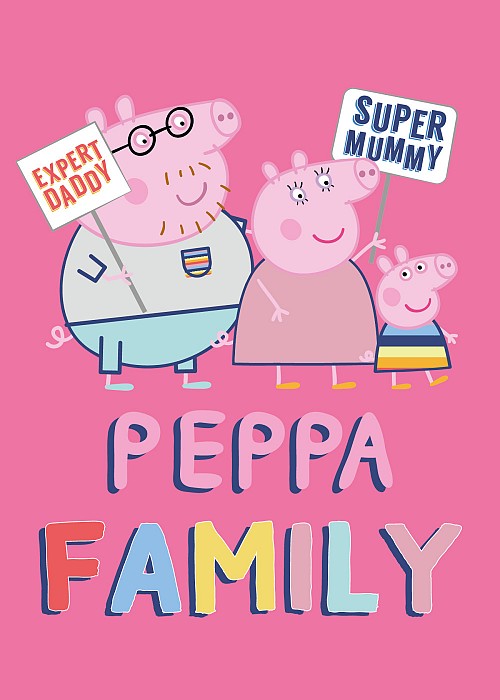 Peppa Pig Family Pink fleece blanket 100x140cm