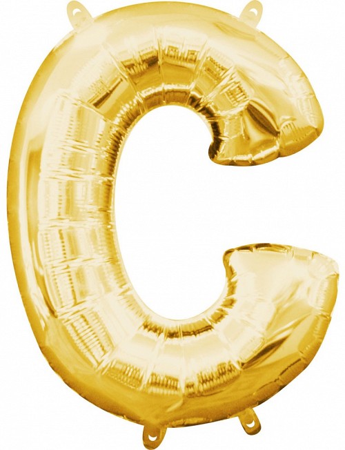 Number Gold, Gold mini C letter foil balloon 33 cm