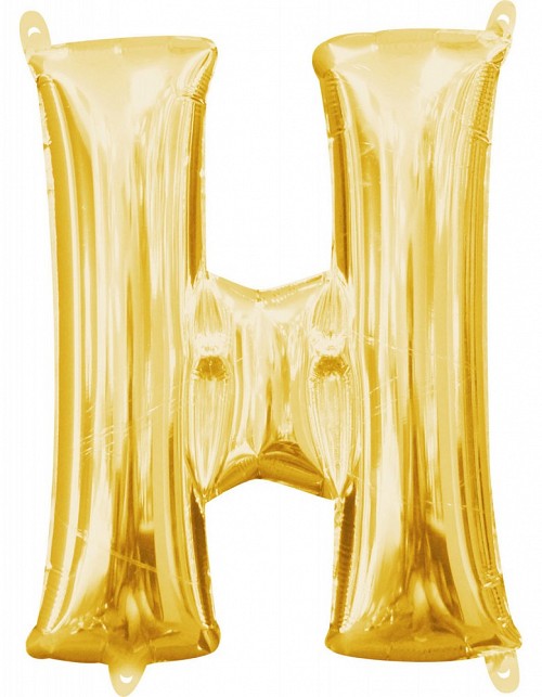 Number Gold, Gold mini H letter foil balloon 33 cm