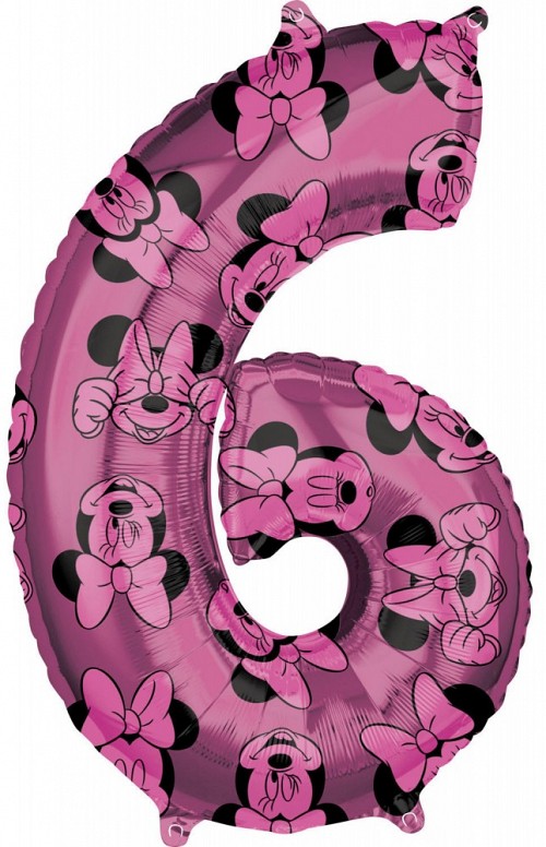 Disney Minnie  foil balloon number 6, 66 cm