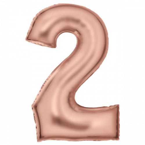 Number Lustre Rose Gold Number 2 Foil Balloon 86 cm