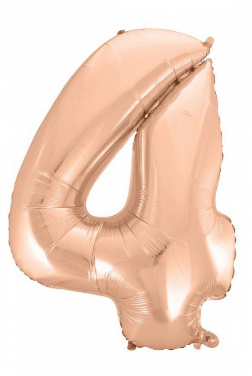 Number Rose Gold Number 4 Foil Balloon 92 cm