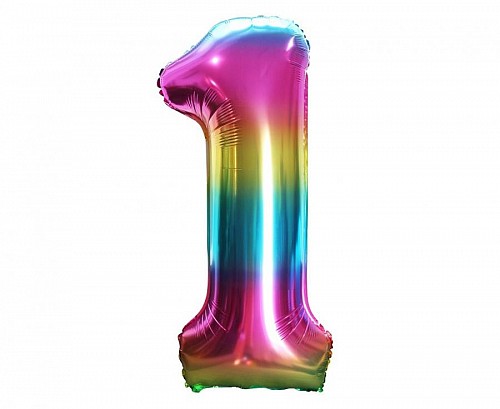 Number Rainbow Rainbow Number 1 Foil Balloon 85 cm