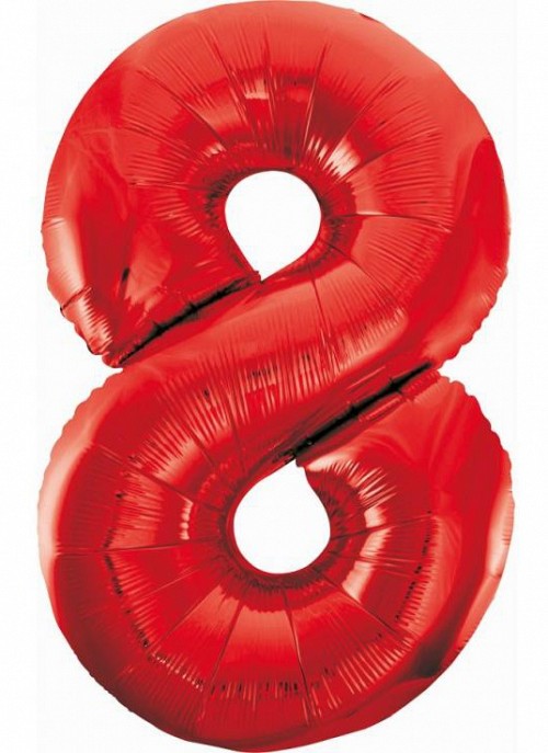 Number Red Red number 8 foil balloon 85 cm