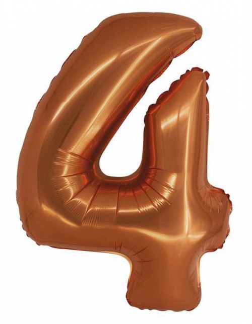 Number Copper Copper Number 4 Foil Balloon 76 cm