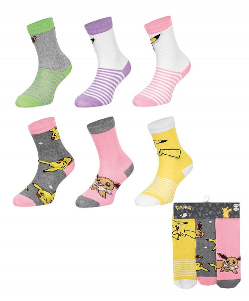 Pokémon Pika-Eevee kids socks 23-34