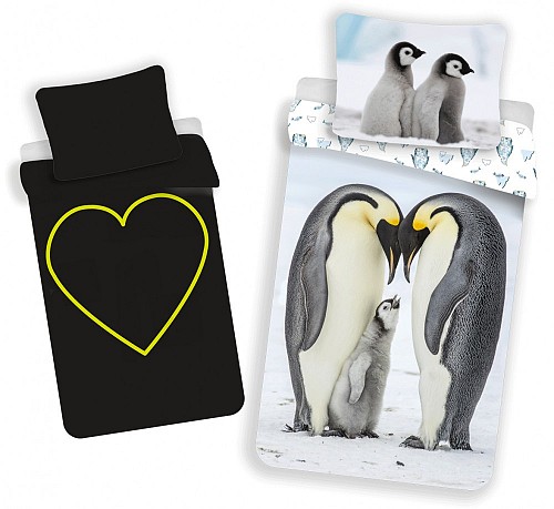 Animals Penguin Bedding Set Glowing in the Dark 140x200cm, 70x90 cm