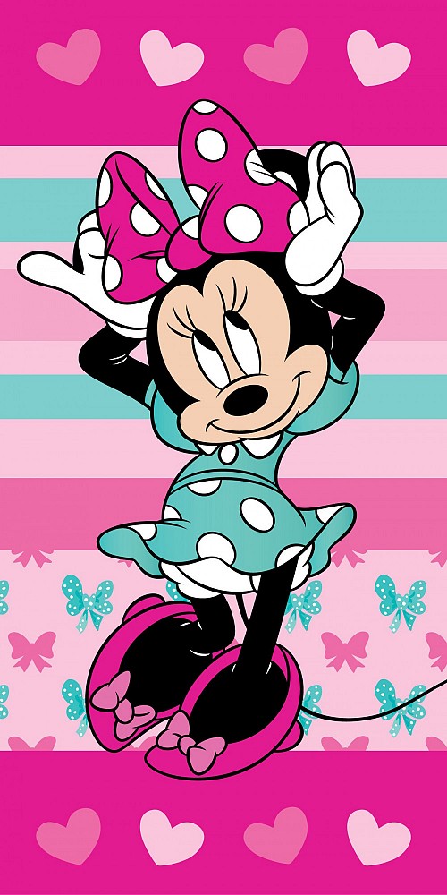 Disney Minnie  Hearts bath towel, beach towel 70x140cm