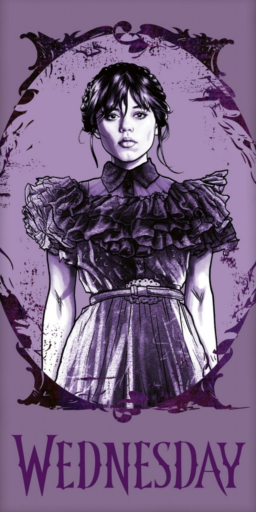 Wednesday Purple bath towel, beach towel 70x140cm