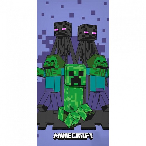 Minecraft Purple bath towel, beach towel 70x140cm