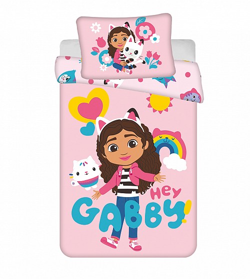 Gabby's Dollhouse Hey children's bedding set 100x135cm, 40x60 cm