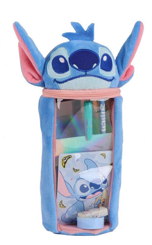 Disney Lilo and Stitch Blue plush filled pencil case