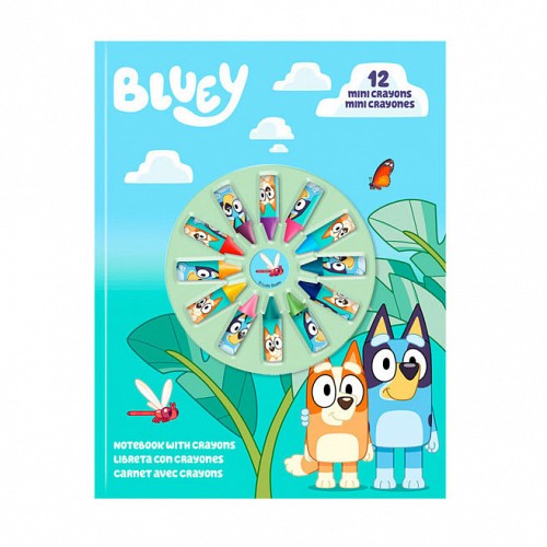 Bluey notebook + mini crayon set