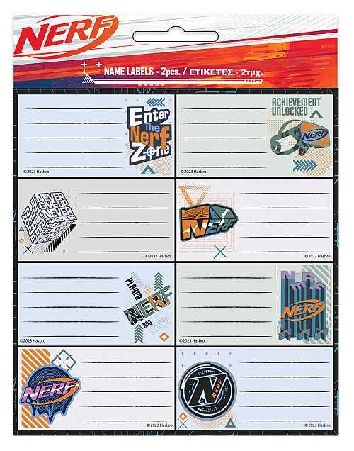 Nerf Player  16-piece notebook labels