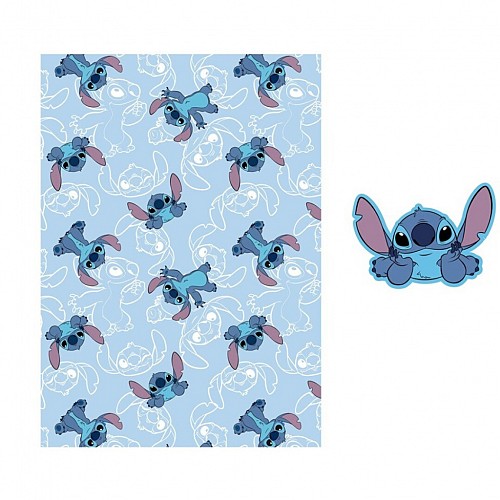 Disney Lilo and Stitch On The Belly fleece blanket and shaped pillow set