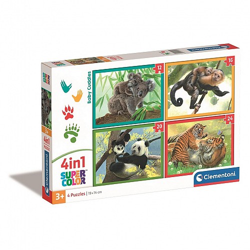 Animals Baby Cuddles 4 in 1 puzzle Clementoni  CMC21532