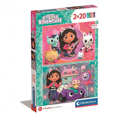 Gabby's Dollhouse Cat-world 2x20 pieces Clementoni puzzle  CMC24802