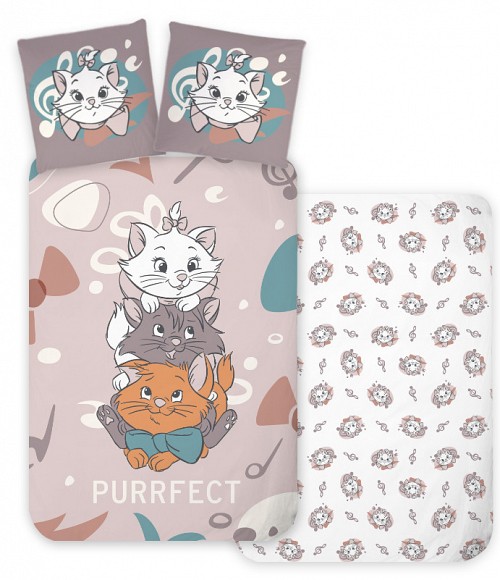 Disney Marie Purrfect children's, kindergarten duvet cover 100×135 cm, 40×60 cm