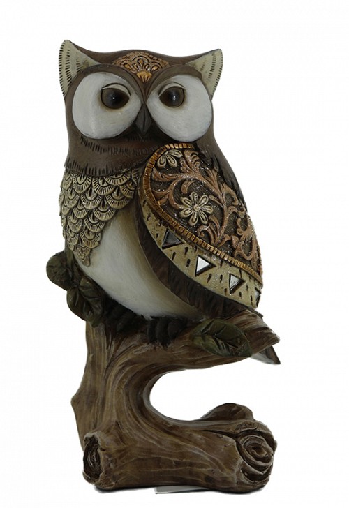 Διακοσμητική Κουκουβάγια Polyresin Σε Κλαδί 10x7.5x19.5εκ