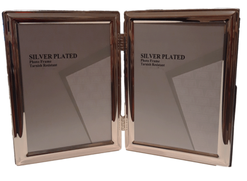 Κορνίζα Διπλή Μεταλλική Ασημί 24503-4 10x15cm