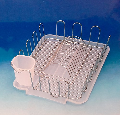 Πιατοθήκη μεταλλική χρωμίου με πλαστικό δίσκο