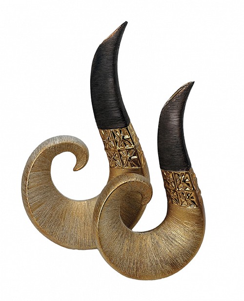 Κεραμικό Διακοσμητικό Βάζο Φλόγα Καφέ/Χρυσό 18x8x30εκ