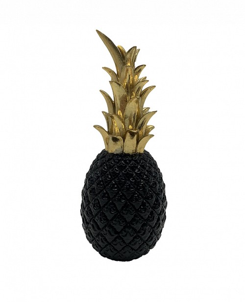Διακοσμητικός Ανανάς Polyresin Χρυσός-Μαύρος 11.5x11.5x28cm