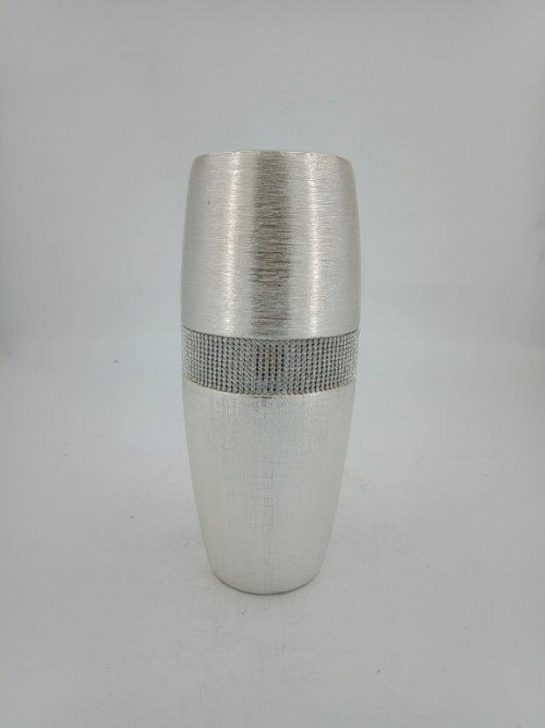 Διακοσμητικό Σαμπανιζέ Κεραμικό Βάζο Με Στρας 13.3x13.3x31cm