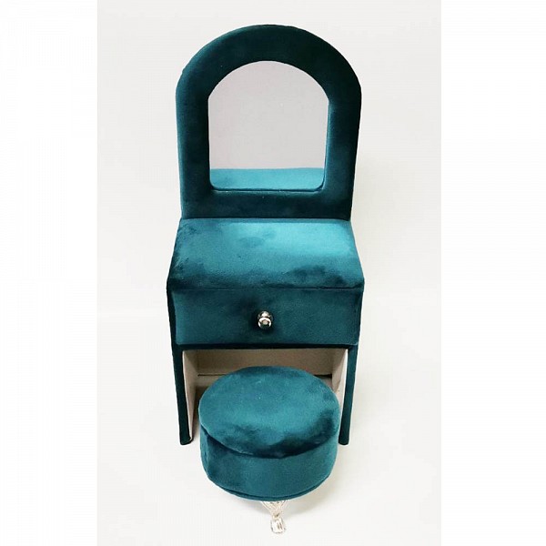 Μπιζουτιέρα κομότα σετ 2 τεμαχίων Βελουτέ Πετρόλ c.j Maripel