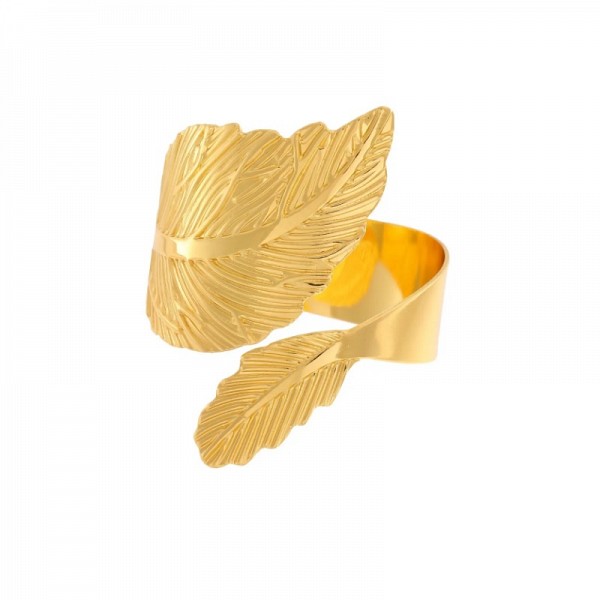ΣΕΤ 12 ΤΕΜ Δαχτυλίδια Πετσέτας Μεταλλικό Χρυσό Φύλλο Φ4.5 Η5.5cm Maripel 10112 Napkin Rings