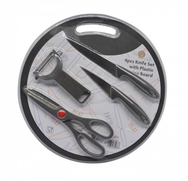 ΣΕΤ 4 ΕΡΓΑΛΕΙΑ ΚΟΥΖΙΝΑΣ ΜΕ ΔΙΣΚΟ ΚΟΠΗΣ ΓΚΡΙ ANKOR