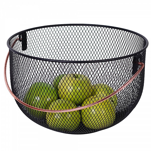 ΦΡΟΥΤΙΕΡΑ ΜΕΤΑΛΛΙΚΗ ΜΑΥΡΗ ΜΕ ΡΟΖ ΧΡΥΣΗ ΛΑΒΗ 30x19εκ.ANKOR