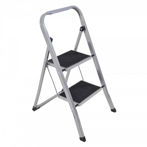 ΣΚΑΛΑΚΙ ΜΕΤΑΛΛΙΚΟ ΔΙΠΛΟ ΜΑΥΡΟ ΓΚΡΙ 46x56x80εκ. ANKOR 803866