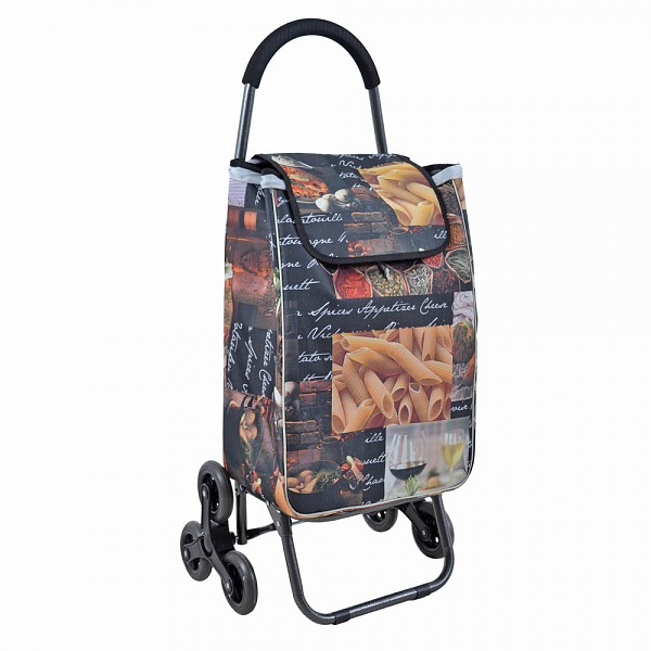 ΚΑΡΟΤΣΙ ΛΑΪΚΗΣ ΜΕΤΑΛΛΙΚΟ ΜΕ 2 ΤΡΙΠΛΕΣ ΡΟΔΕΣ PIZZA PASTA ΣΑΚΟ 44x33x99εκ. ANKOR 821716