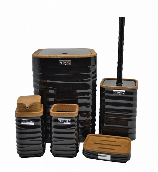 ΚΑΛΑΘΙ ΜΠΑΝΙΟΥ 5lt ΠΛΑΣΤΙΚΟ ΜΑΥΡΟ LUNA ΜΕ ΕΦΕ ΞΥΛΟΥ ΣΤΟ ΚΑΠΑΚΙ ANKOR