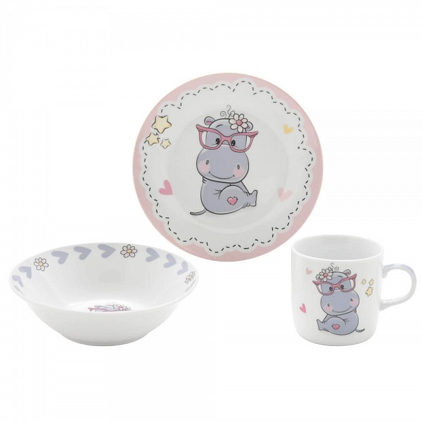 ΣΕΤ ΦΑΓΗΤΟΥ ΠΑΙΔΙΚΟ 3 ΤΕΜΑΧΙΩΝ ΠΟΡΣΕΛΑΝΙΝΟ ΙΠΠΟΠΟΤΑΜΟΣ ANKOR