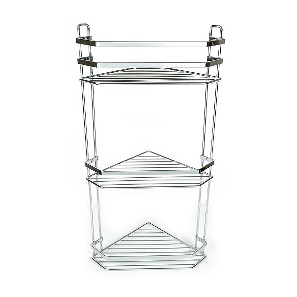 ESTIA ΕΤΑΖΕΡΑ ELEGANT ΜΕΤΑΛΛΙΚΗ ΓΩΝΙΑΚΗ 3 ΘΕΣΕΩΝ 54x28x18cm ΧΡΩΜΙΟΥ