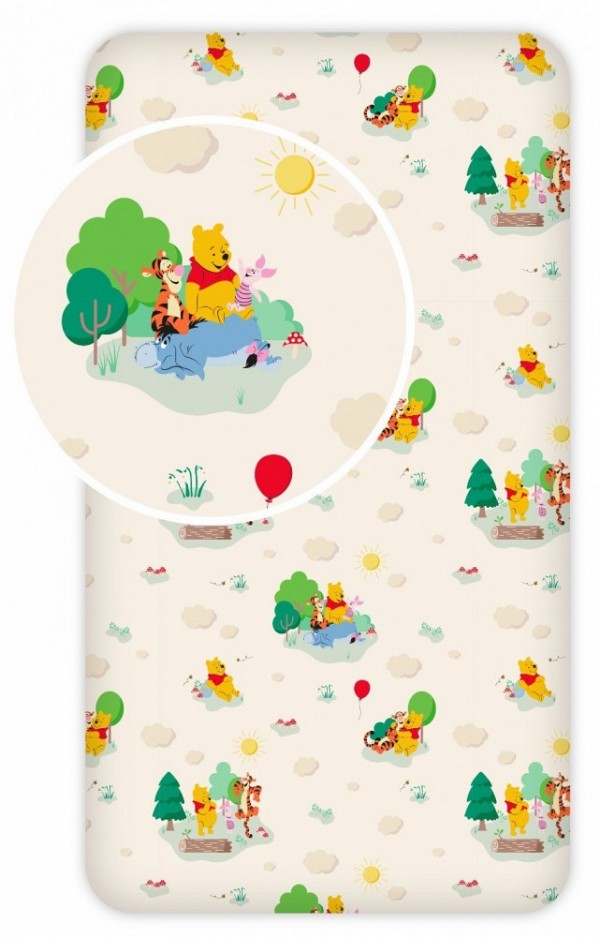 Disney Winnie the Pooh Play Fitted Sheet 90x200 cm