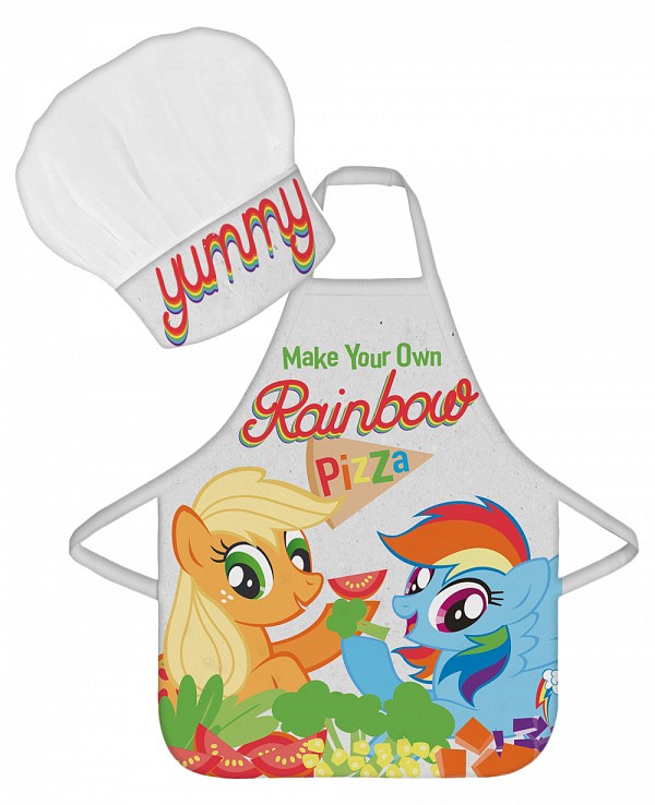 My Little Pony Rainbow Pizza  childrens apron 2-piece set