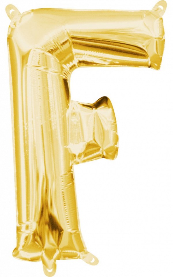 Number Gold, Gold mini F letter foil balloon 33 cm