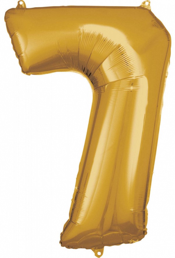 Number Gold, Giant Number Foil Balloon 7, 83*55 cm