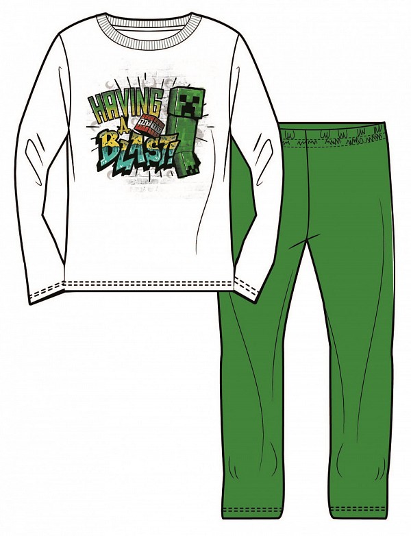 Minecraft childrens long pajamas 6-12 years