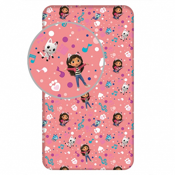 Gabbys Dollhouse Music fitted sheet 90x200 cm