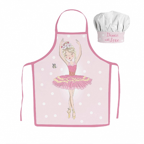 Ballet Dance Ballerina childrens apron 2-piece set