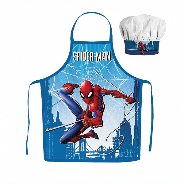 Spiderman Skyline childrens apron 2-piece set