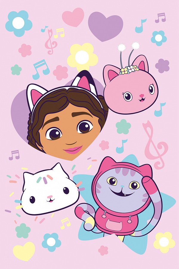 Gabbys Dollhouse Music fleece blanket 100x150cm