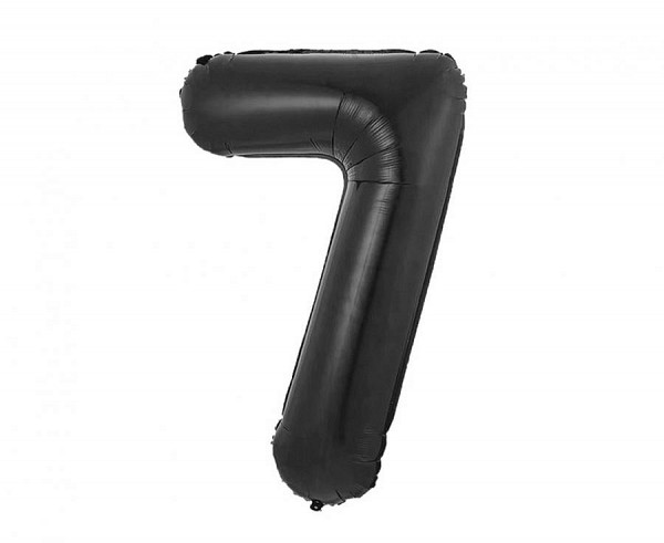 Number B&C Matt Black Black Number 7 Foil Balloon 85 cm
