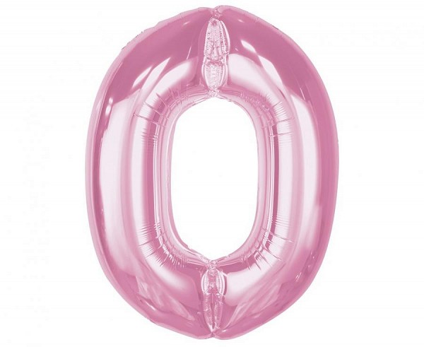 Number Light Pink Pink Number 0 Foil Balloon 92 cm