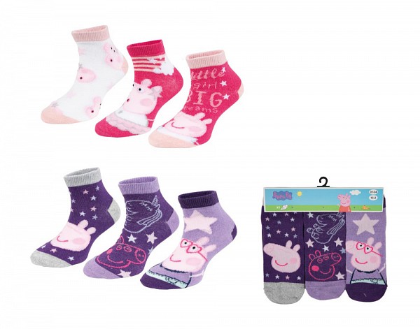 Peppa Pig Dream childrens invisible socks 23-34