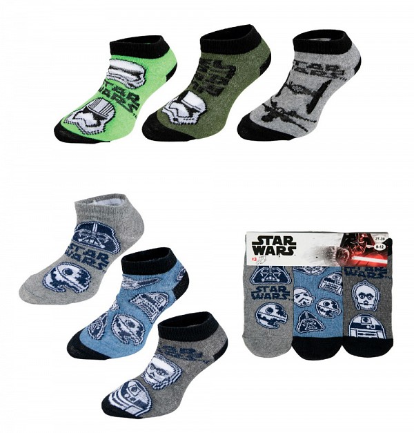 Star Wars kids no-show socks 23-34